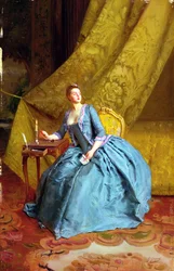 Dame in een interieur